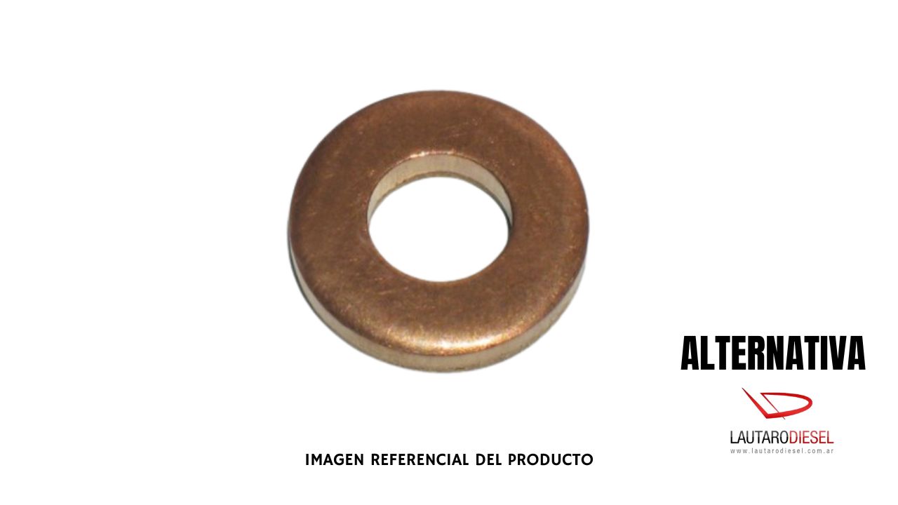 Arandela base inyector apoyo 2,50mm de alto, 7,50x15,50x2,5, de cobre.