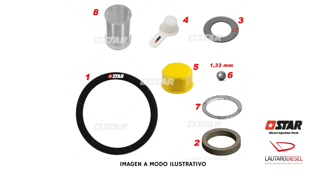 Kit de reparacion de inyector Star Diesel  | 60.124/05