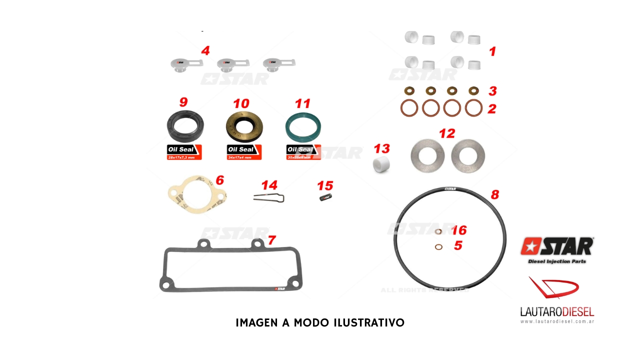 Kit reparo Star Diesel Bosch Mercedes 190D 37076
