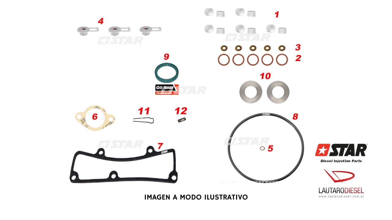 Kit reparo Star Diesel para bomba Bosch Mercedes 250D 37077