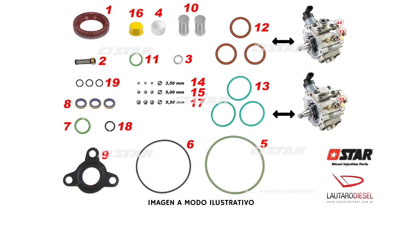 Kit reparo bomba Star Diesel CP1H | 60096/35