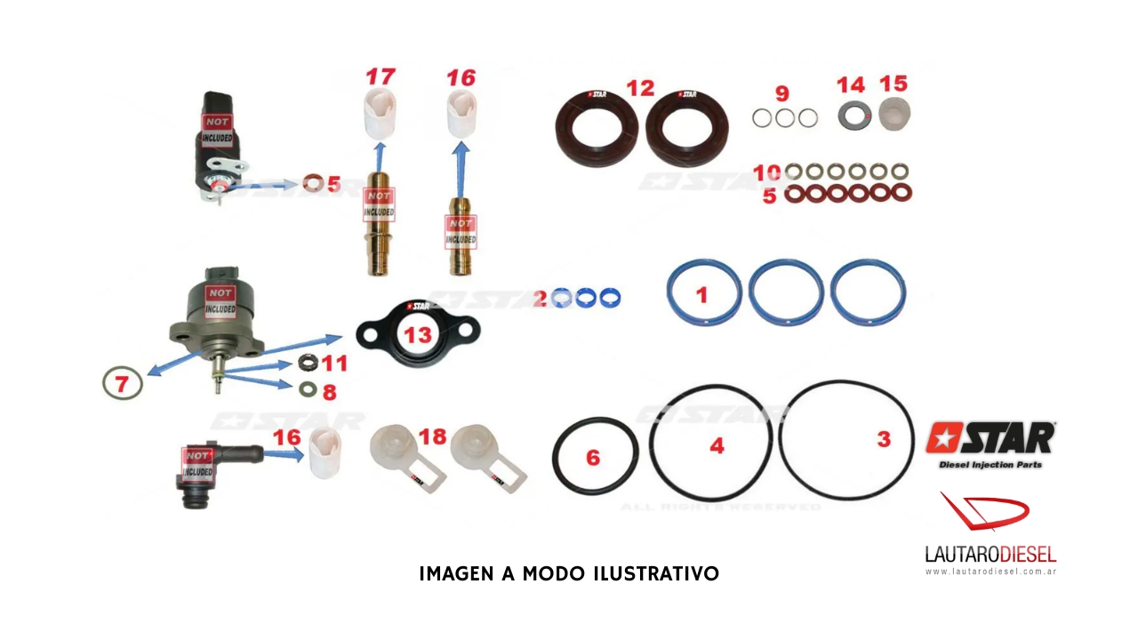 Kit reparo bomba Star Diesel CP1 K/S 60096/32