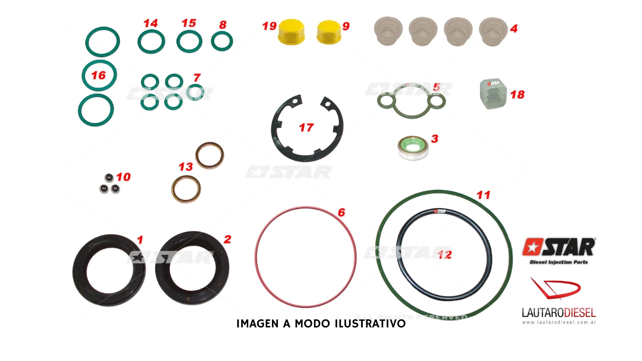 Kit reparo bomba Star Diesel CP3 Iveco Daily III | 60185