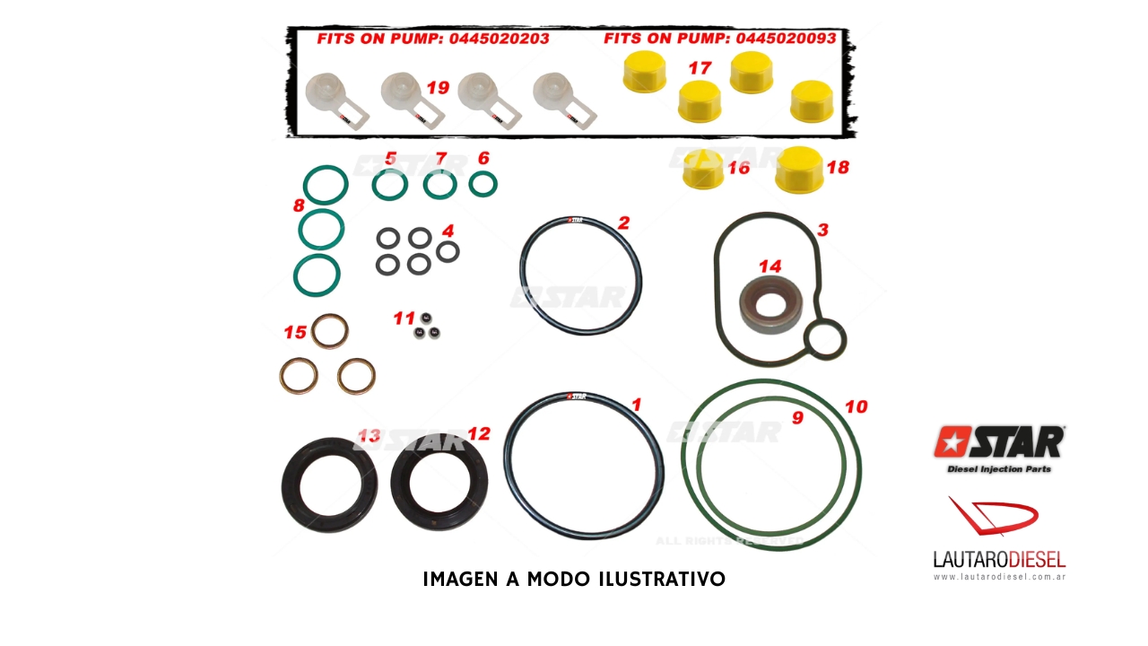 Kit reparo bomba Star Diesel CP3 Iveco Stralis 60196