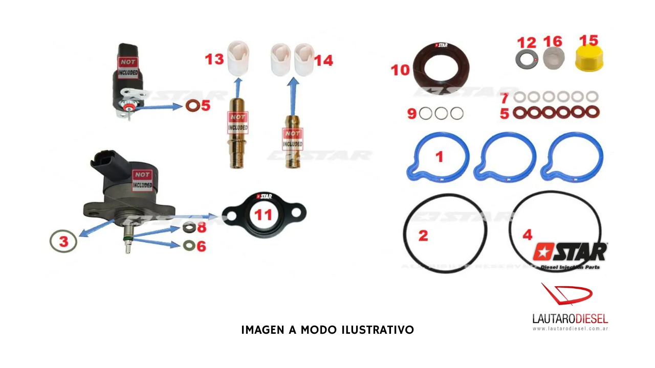 Kit reparo bomba Star Diesel CR tipo BH-CP1S | 60096