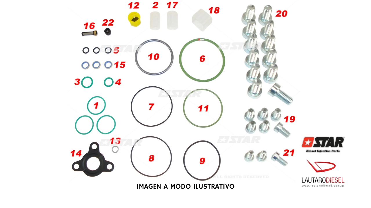 Kit reparo bomba Star Diesel CR tipo CP1H | 6009636