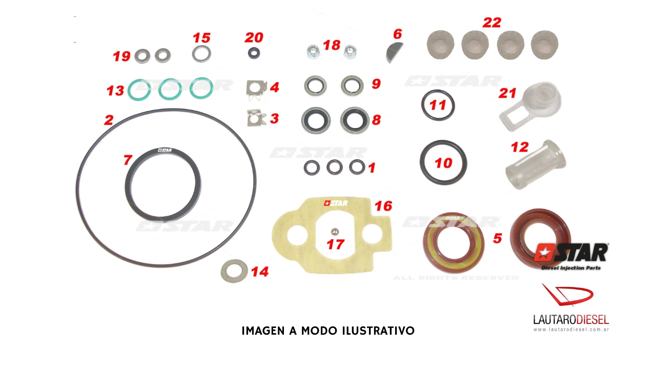 Kit reparo bomba Star Diesel DP150 New Holland 31457