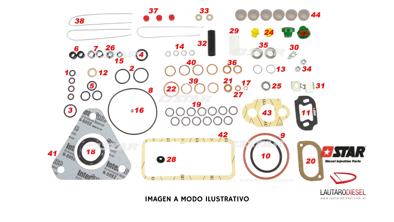 Kit reparo bomba Star Diesel DPA con regulador mecanico 31493