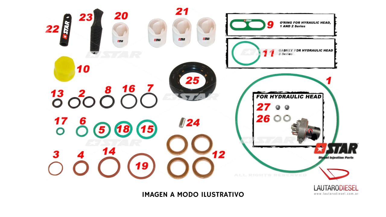Kit reparo bomba Star Diesel Delphi DFP1 C/R 60139/19