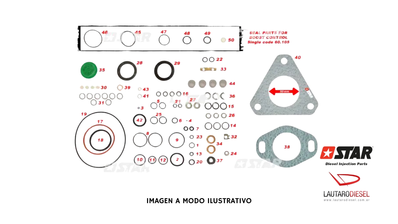 Kit de repacion Star Diesel para Bombas Delphi tipo DP200/210/DPC 60115
