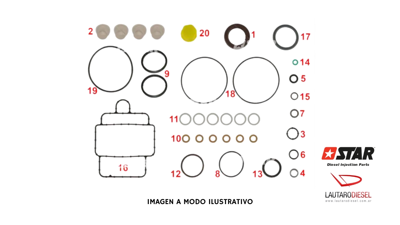 Kit de repacion de bomba inyectora Star Diesel 60234
